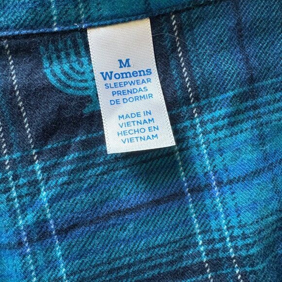 Hannukkah Nightgown Flannel Warm Holiday Cozy - Picture 3 of 3